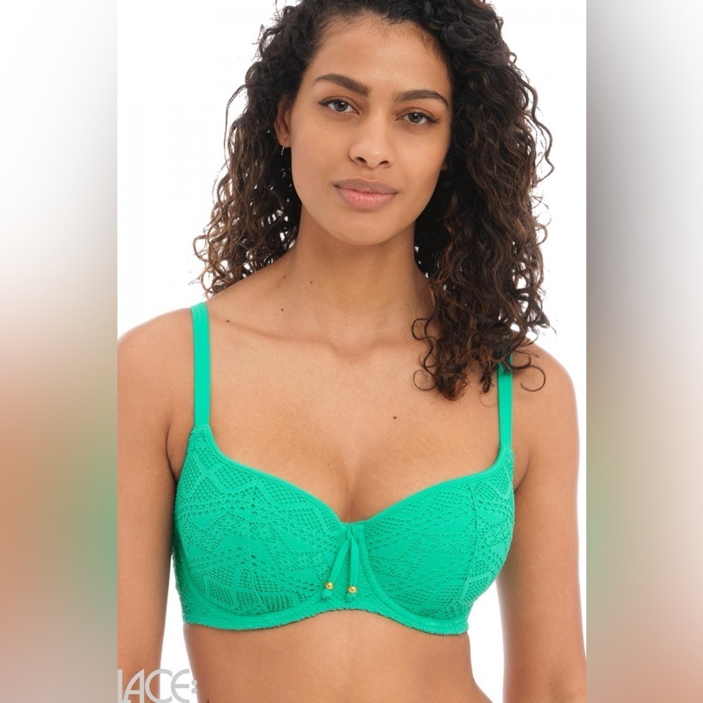 Freya Sundance Sweetheart Bikini Padded Top Swim Bra Jade Green